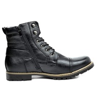 Men Boots Military Boots Rider Metal Double Zipper Rider Boot Leather Boot Biker Boot Man Ankle Bo