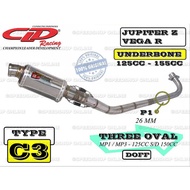 knalpot cld yamaha dan honda jupiter z vega r supra x supra 125 original type c2 c3 underbone kolo
