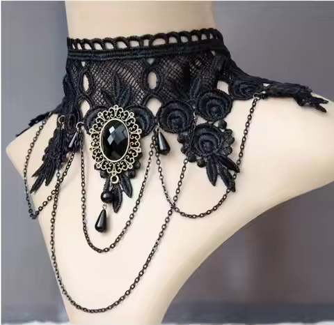 Exaggerate elegant temperament deserve choker necklace Lace fashion necklace womens chokers rhinesto