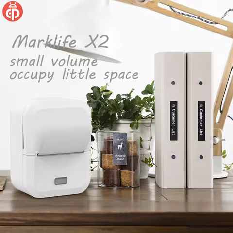 Marklife X2 Portable Mini Printer Wireless Bluetooth-compatible Inkless Sticker Maker Printer Tag Pr