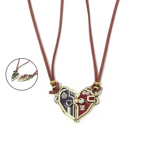 Couple necklace Game Anime Arcane Caitlyn Necklace Piltover Police Woman Magnetic Heart Pendant For 