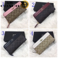 Coach Ladies purse long wallet women's zipper wallet color matching with leather multi-card slot in stock 76873