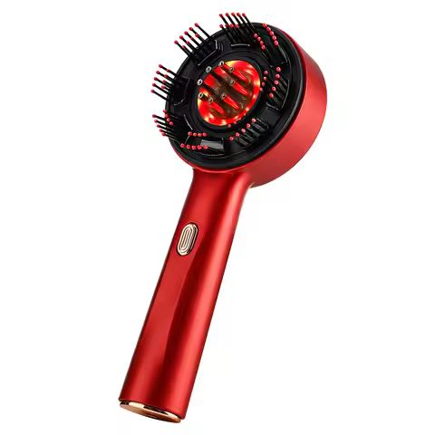 Red Light Scalp Massager Comb with Serum Applicator, 3 Modes 72-Bristle Kneading Head Massage Brush,