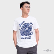 GALLOP : Graphic Tee เสื้อยืดพิมพ์ลาย ผ้าคอตตอนผู้ชาย รุ่น GT9208 สี WHITE / ราคาปกติ 990.-
