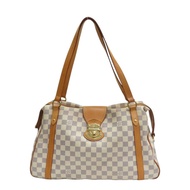 白色 棋盤格 帆布 Stresa GM 肩背包【LOUIS VUITTON LV 路易威登】 N42221