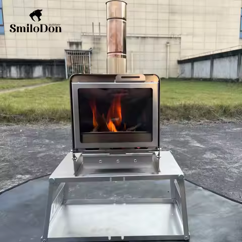 SmiloDon Mini Portable Wood Burning Stove Tabletop Camping Stove Solo Bonfire Brazier Outdoor Campin