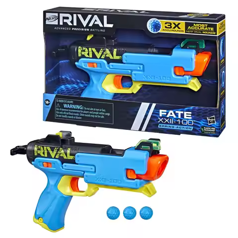 Hasbro Nerf Rival Fate XXII-100 Blaster, Most Accurate Rival System, Rear Sight, Breech Load, 3 Riva