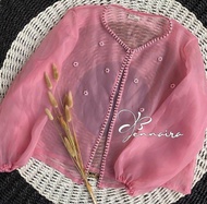 Outer Crop Organza Cardi Atasan Wanita Premium/Outwear Baju Pesta Kondangan Bridesmaid