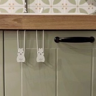 兔仔櫃門掛鉤(白色-2Pcs)櫥櫃門廚房用品收納掛架 鐵制置物架 垃圾袋支架