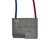 CBB61-P2 Starter Capacitor 2.2 UF 450V/500V Suitable for Midea Ceiling Fan Electric Fan Side Long Ea