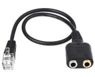 Audio 3.5mm to RJ9 Adapter Mic Headset Converter Cable for Cisco Avaya PC Computer Headset Telephone