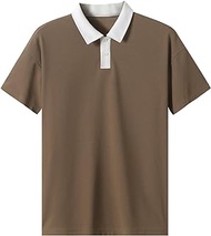 Men's Waffle Polo Shirts Casual Short Sleeve Golf Polo Athletic Shirt Tennis T-Shirt for Men, US 52(3XL),A Khaki