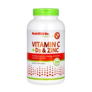 NutriBiotic,  Immunity, Vitamin C + D3 & Zinc,  100 /250 Capsules, EXP12/2027