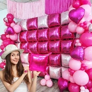 25pcs Double-sided Square Balloons Metallic colorful Foil Balloons Wall DIY Valentine's Day Graduati