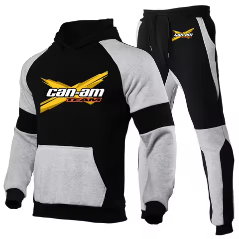 CAN-AM BRP 2022 Men's New Cotton Splicing Hoodies Sportswear Harajuku Tracksuit Tops Trousers Pullov