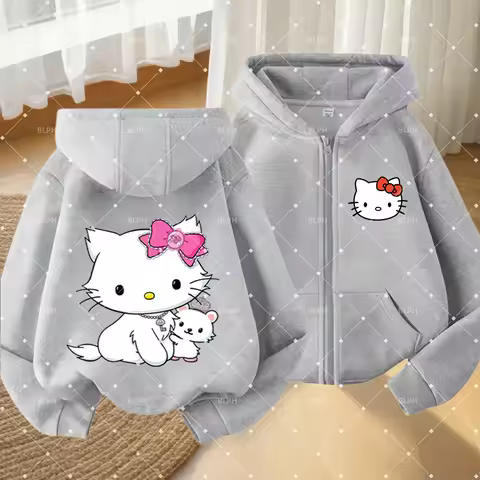 Cute Hello Kitty Charmmy Kitty Printed Kids Sweatshirt, Soft and Comfortable Children's Pullover for