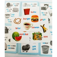 Flash Card Perkataan Pertama Kad Imbas Bijak 100 abc tadika prasekolah suku kata membatang mengeja b