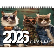 Kalendar Kucing 2026 - Kalendar Dinding 2026, Kalendar 12 Bulan, Januari 2026 - Disember 2026, 8" x 