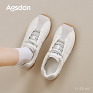 Augushiden White German Training Shoes - Thick-Soled Ballet Retro Casual Sneakers AJ9L