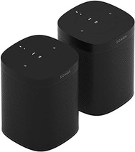 Sonos One (Gen 2) Two Room Set Voice Controlled Smart Speaker with Amazon Alexa Built in (2-Pack Black)