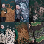 HIJAU 2x1m green batik cloth by the meter premium EG batik cloth/