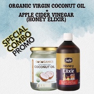 [COMBO] Cocoganics Virgin Coconut Oil + Apple cider Vinegar with Safa Raw Honey,  Ginger, Garlic and Lemon