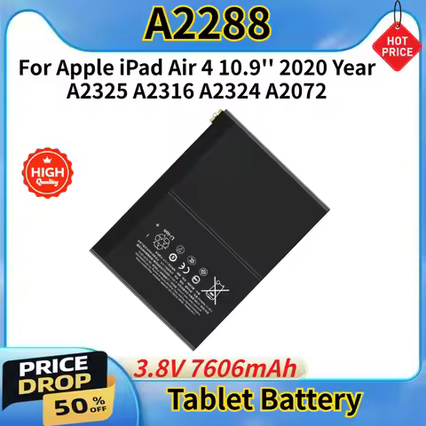 High Capacity 3.8V 7606mAh Tablet Battery A2288 For Apple iPad Air 4 10.9'' 2020 Year A2324 A2325 A2