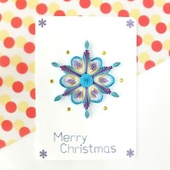 手作捲紙卡片-雪之戀 雪花聖誕卡 藍紫系