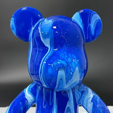 23cm Fluid Bear Diy Creative DIY Paint Graffiti Hand-painted Fluid Bear White Embryo Painting