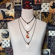 Bohemian Grunge Maori Spiral Fish Hook Necklace Adjustable Necklace for Men