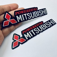 สติกเกอร์​ Mitsubishi สีแดง สติ๊กเกอร์ แต่งรถ ติดรถ รถยนต์ SUV JDM 3D ปั๊มนูน (2ชิ้น) ติดกระจก ข้างรถ ท้ายรถ ติดสเกิร์ต Lancer Mirage Attrage Pajero Xpander Trition