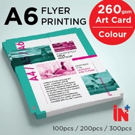 A6 Flyer Printing Art Card 260gsm Full Color 1 side/2 side print Custom Print