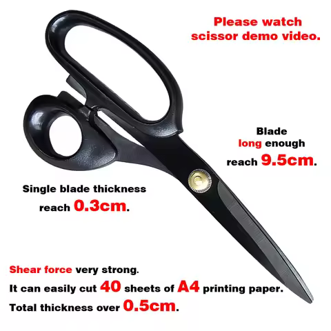 Jincraftsman®–8.5 Inch Black Titanium Left-Handed Ergonomically Handicrafts Cloth Fabric Sewing Stat