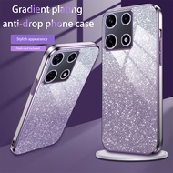 Luxury Plating Gradient Glitter Clear Phone Cases for Tecno Pop 5 Lte Spark 6 GO 2020 2022 2023 2024 8C 9 Kg5p 10c 20 10 Pro 4g 5g Rectangular Camera Empty shockproof Back Cover Casing Cases เคสโทรศัพท์