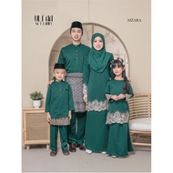 Family Sets Set Sedondon Kurung Ulfaa Kurung Moden Set Family Baju Kurung Emerald Green Kurung Baju 