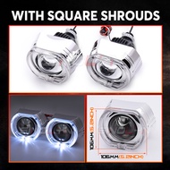 85W Bi LED Angel Eyes โปรเจคเตอร์ LED ไฟเสริม H7 H4 H1 9005 9006 Hyperboloid Matrix สำหรับไฟหน้าโคมไ