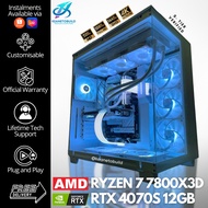 Custom Gaming PC Desktop Computer - AMD Ryzen 7 7800X3D + RTX 4070 SUPER 4070S 12GB - White Aestheti