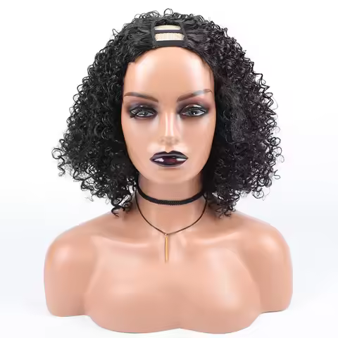 Synthetic Kinky Curly U Part Wig Afro Kinky Curly Synthetic Hair Wig U Part Wig for Women Black Afro