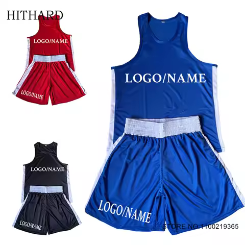 Boxing Shorts Custom Logo Muay Thai Shorts MMA Shirt Men Women Kids Gym Sanda Wushu Team Uniform Mar