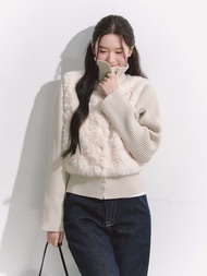 OIOI ESSE | เสื้อโค้ทขนสัตว์เทียมถักสำหรับผู้หญิง บางและอบอุ่น