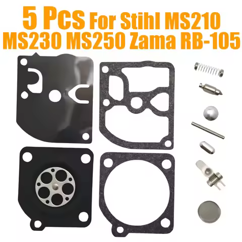 5Pack Carburetor Repair Kit For Chainsaw Zama RB-105 C1Q-S Stihl MS210 MS230 MS250 Diaphragm Gasket