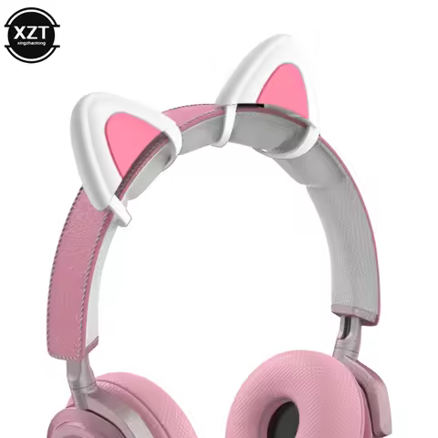 Pink Silicone cat ears for headphones black wireless wired headset gamer cute ears lovely kids girls