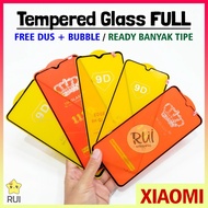 TG FULL Redmi 9 9A 9C Tempered Glass Hitam Anti Gores Kaca Rui