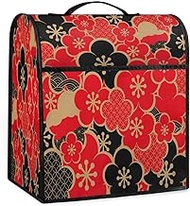 Kitchen Aid Mixer Cover Compatible with 6-8 Quarts Japanese Style Stand Mixer Cover Red Flower Dust Cover with Zipper Pocket Kitchen Aid Mixer Accessories Kitchen Appliance Organizer Bag