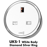Line8 UKS-1 British Premium Socket Unit (White Body)