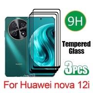 3 Pcs Tempered Glass Film For Huawei nova 12i Huaweinova12i 4G 2024 Full Cover Gobal Screen Protector Glass Film Back