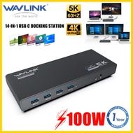 WAVLINK USB C 5K แล็ปท็อป Universal แท่นวางมือถือDual 4K Ultra HD65วัตต์โหมดขยายและกระจก2 HDMI และ D