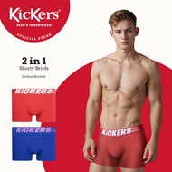 Kickers Cotton Stretch Men's Shorty Briefs -Assorted Colour (2 Pieces) K620-2S