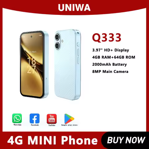 UNIWA 4G Mini Smartphone Q333 3.97inch HD 4GB RAM 64GB ROM Mobile Phones BT5.0 Google Play Store 200