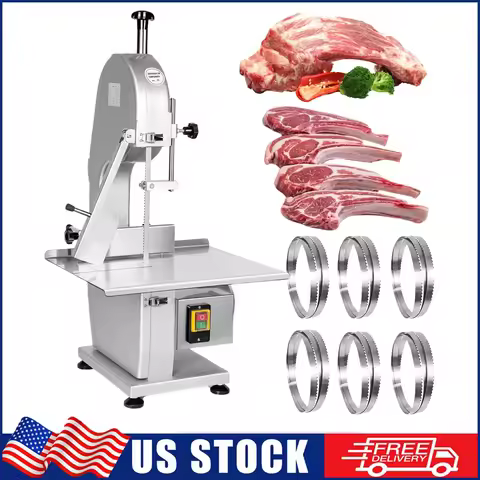1500W Commercial Bone Saw Machine Electric Bandsaw Butcher 20"x15" Workbench 0.8-5.9" Cutting Steel 